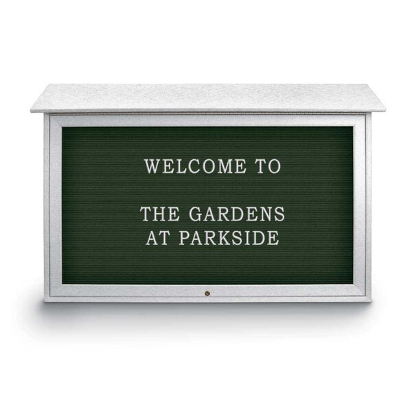Indoor Enclosed Combo Board, 42"x32", Satin Frame/Burgundy & Rubber
